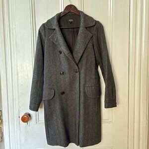Vintage A.P.C 100% wool coat sz 36 women grey